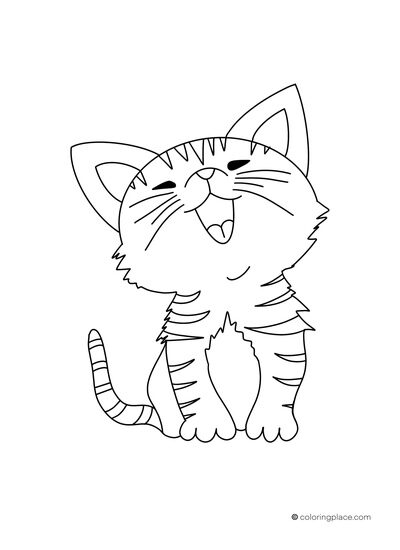cute cat coloring page