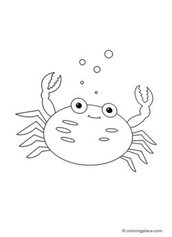 cute crab coloring page