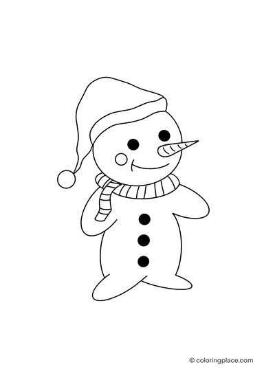 friendly snowman coloring page