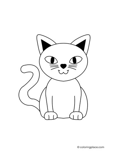 sitting cat coloring page