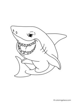 white shark coloring page