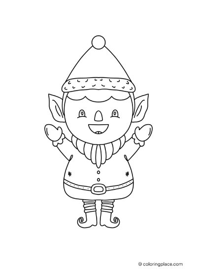 Christmas Elf coloring page
