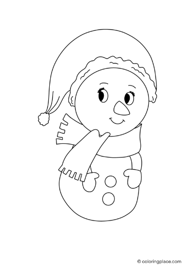 Cute Snowman | Coloring Place