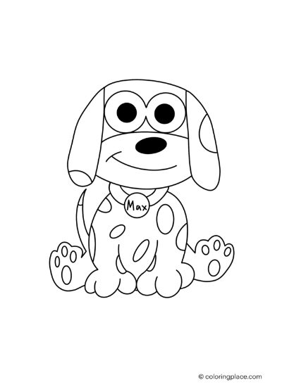 dog puppy max coloring page