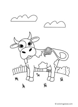 happy cow coloring page