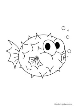 puffer fish coloring page