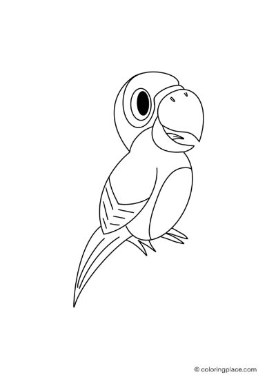 small parrot coloring page