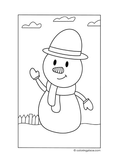 snowman with a hat coloring