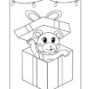 Teddybär in Geschenkbox Malvorlage