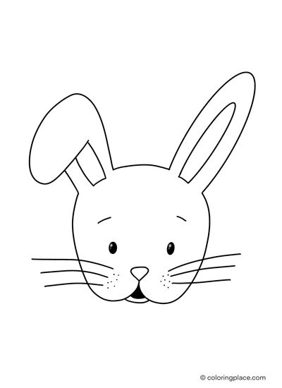 Cute Face of a easter bunny as a printable coloring sheet