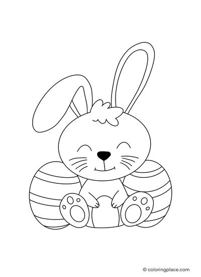 Easter bunny coloring template