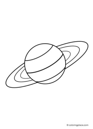 Saturn mit seinen Ringen zum Ausmalen