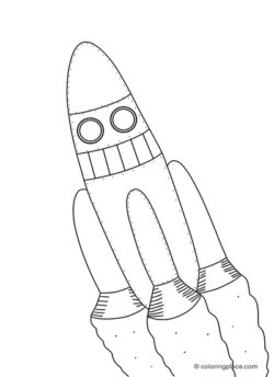drawing of a starting rocket on its way to space