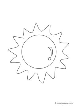 simple image of the sun as a coloring page