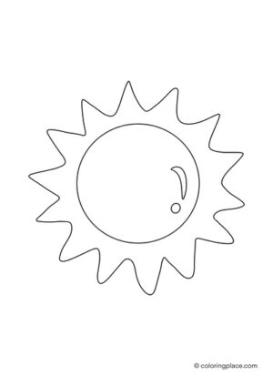 Einfache Darstellung der Sonne als Malvorlage