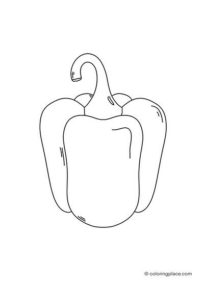 Drawing of a bell pepper for coloring