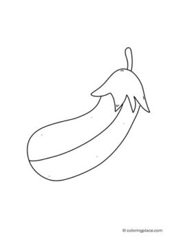 Coloring sheet of a purple eggplant