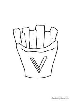 coloring sheet of tasty fries