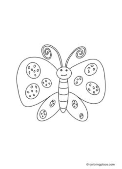 Cute small butterfly as a coloring page