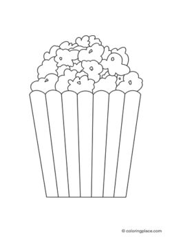 Popcorn in einer gestreiften Tüte Ausmalbild