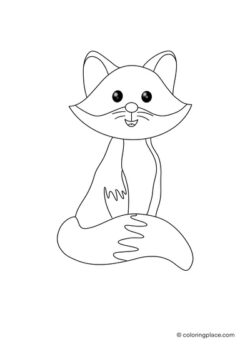 cute fox coloring sheet for drawing