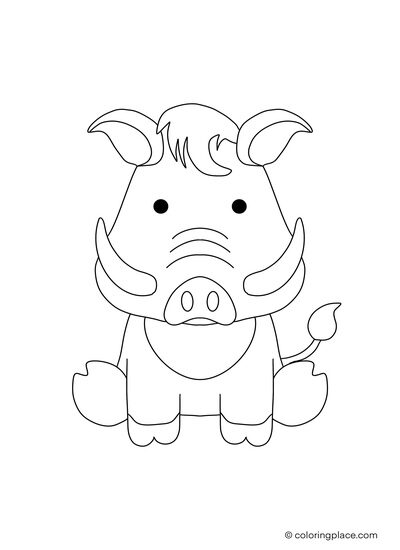 sitting warthog coloring sheet printable