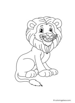 cute lion coloring page for kids