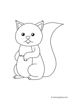 blank template of a standing squirrel