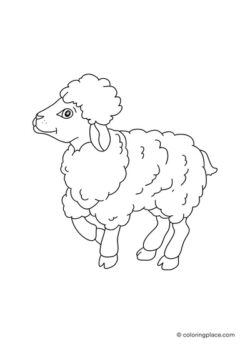 drawing of a smiling happy sheep on a farm