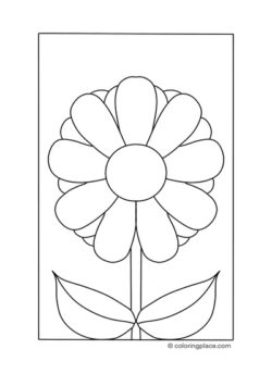 printable coloring sheet of a blooming flower