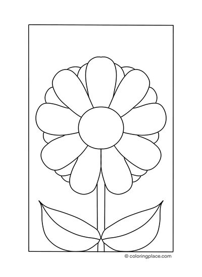 printable coloring sheet of a blooming flower