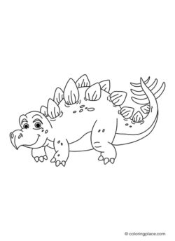 printable coloring page of a stegosaurus dinosaur