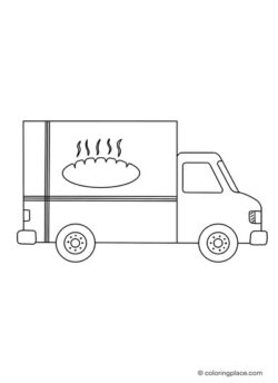 Bakery delivery truck coloring page