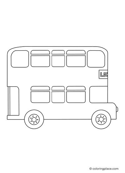 Double decker bus coloring sheet