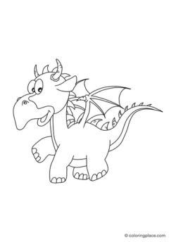Little dragon coloring sheet