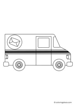 Mail carrier truck coloring page