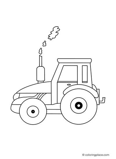 modern tractor coloring page