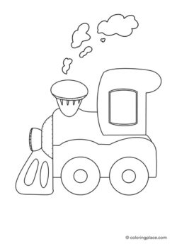 steam locomotive coloring page