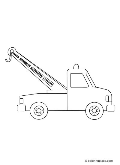 tow truck coloring page