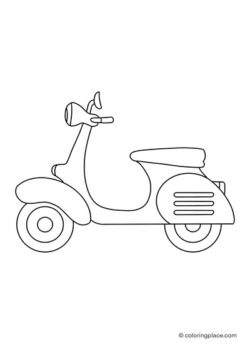 Vespa scooter coloring page