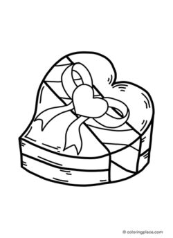 heart-shaped gift coloring page