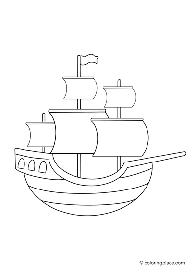 sailing ship coloring page