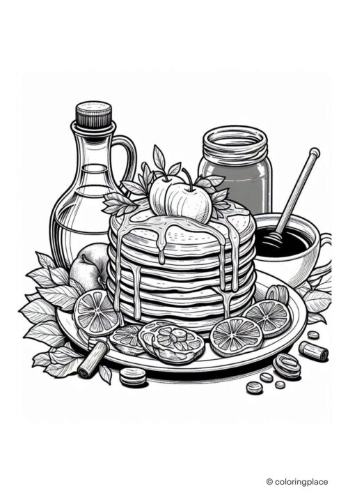 Pancake Teller mit Ahornsirup