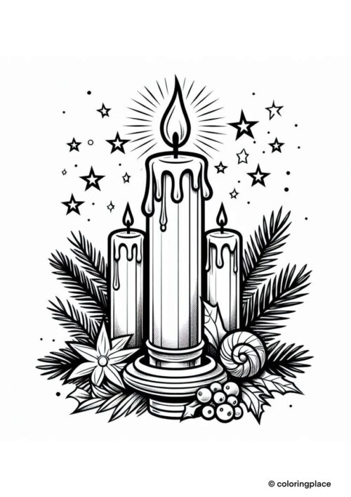 Weihnachtskerzen Malvorlage