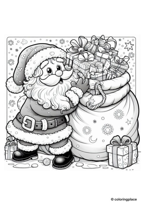 Weihnachtsmann mit Geschenkesack