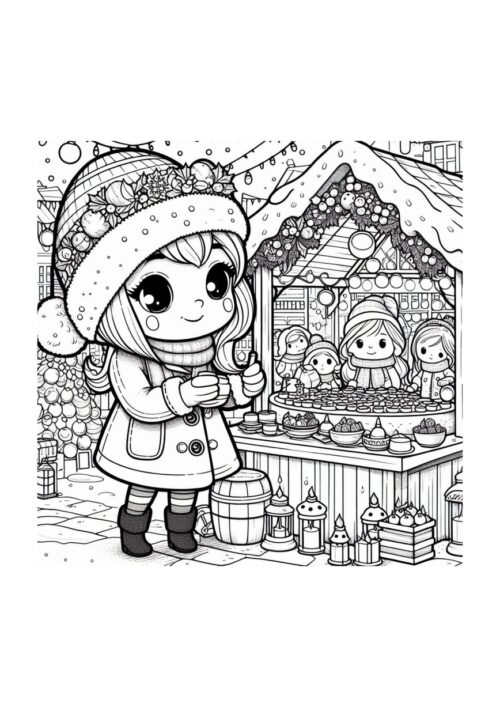 Weihnachtsmarkt Malvorlage
