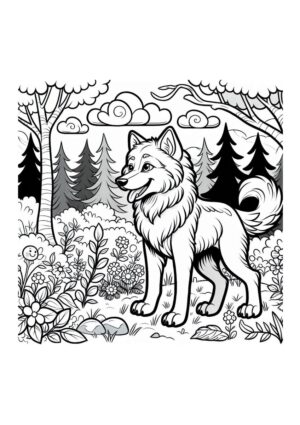 Junger Wolf im Wald