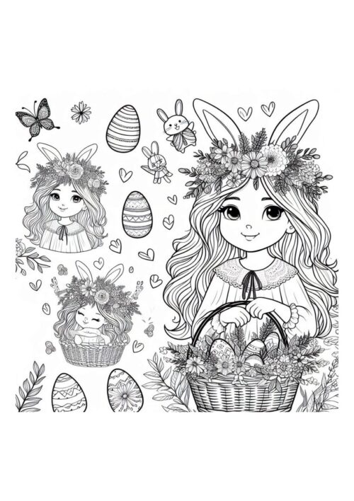 Ostern Malvorlage für Mädchen