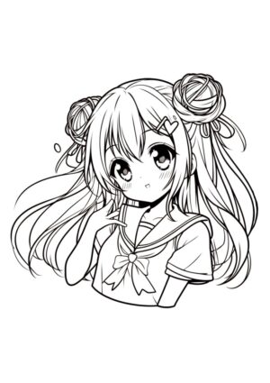 Anime Girl mit schöner Frisur