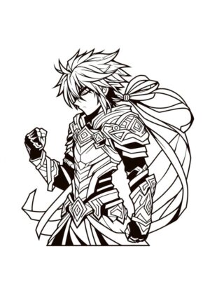 Dunkler Anime Held - Malvorlage